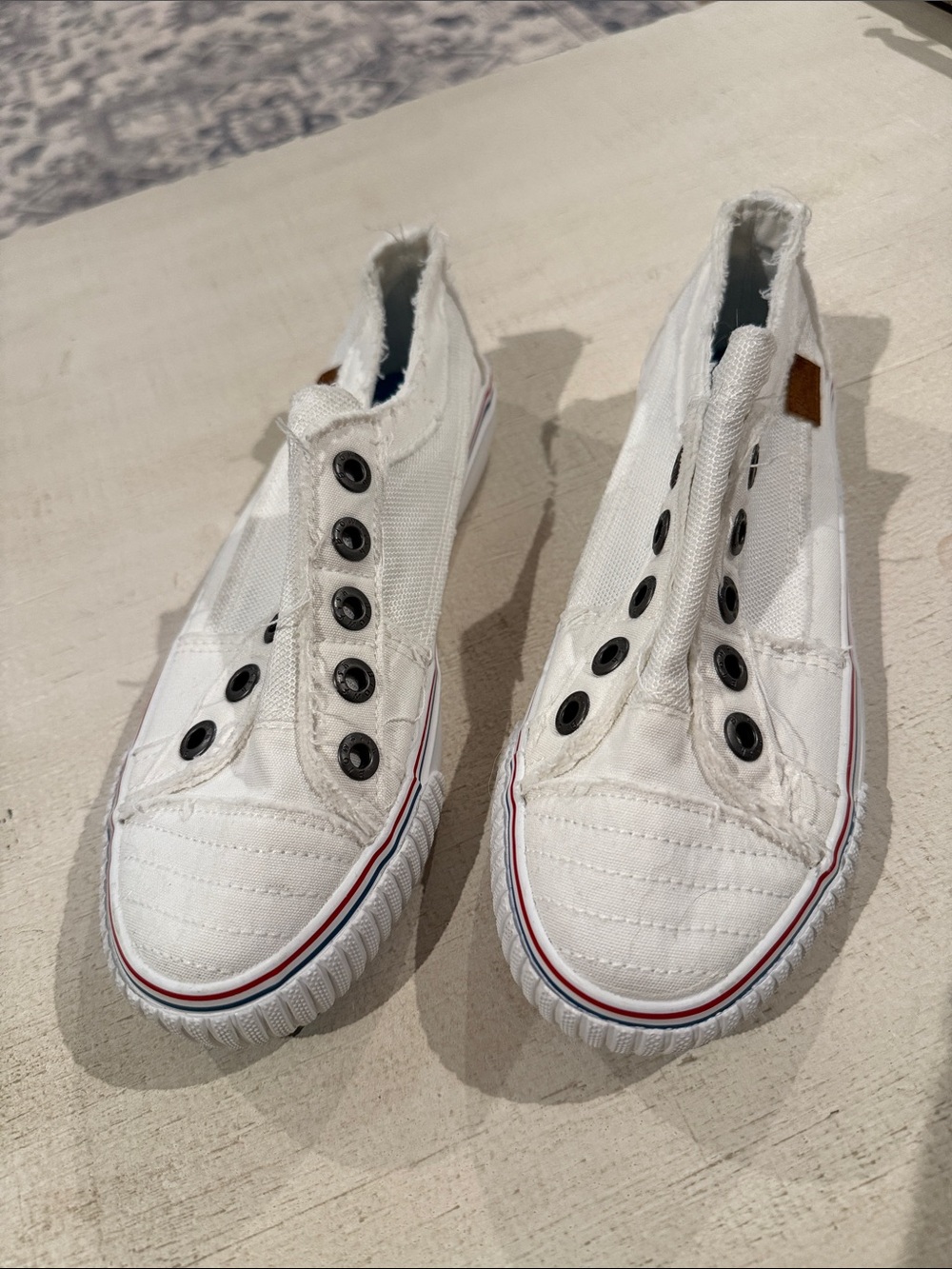 White Slip-On Canvas Sneakers